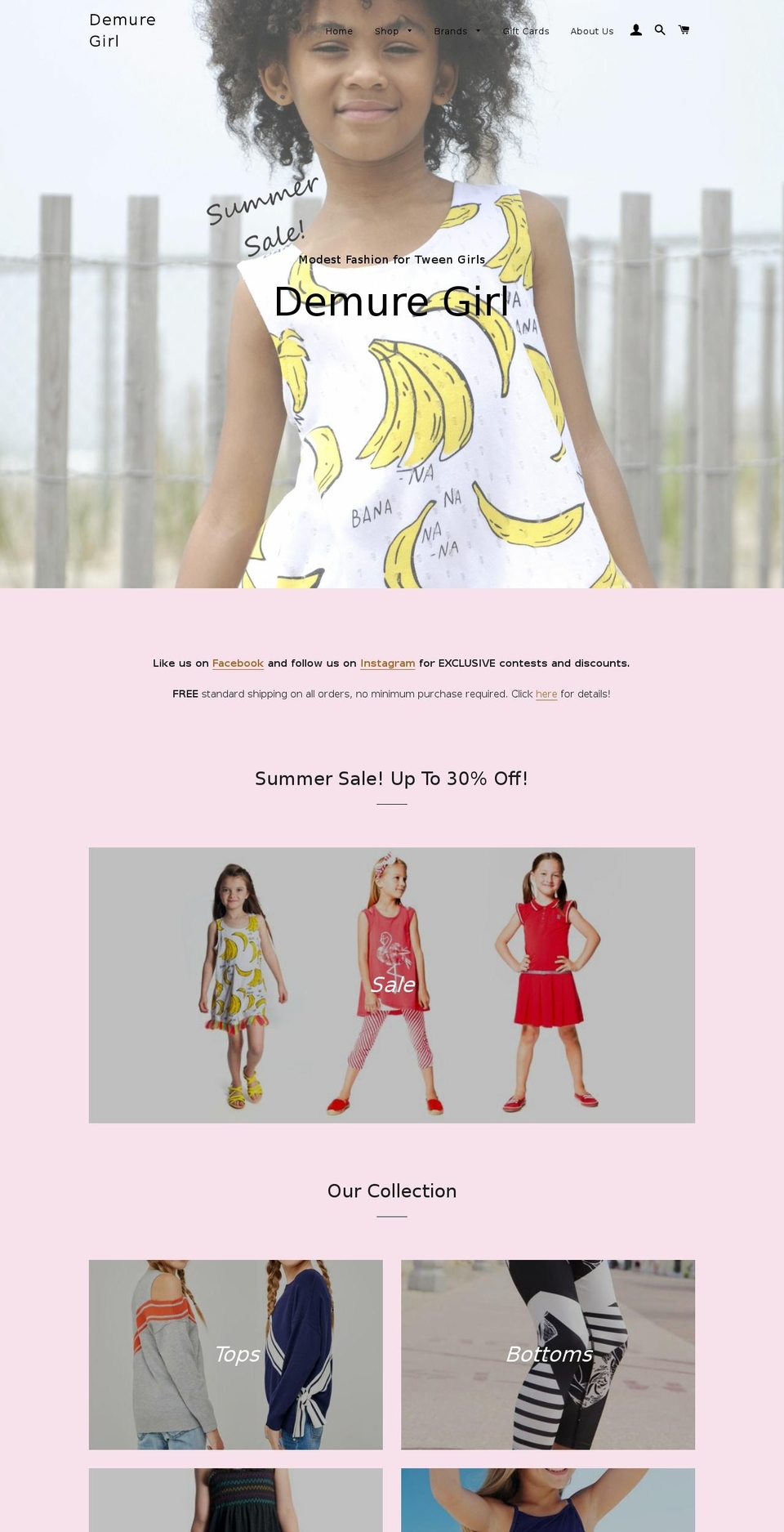 demuregirl.com shopify website screenshot