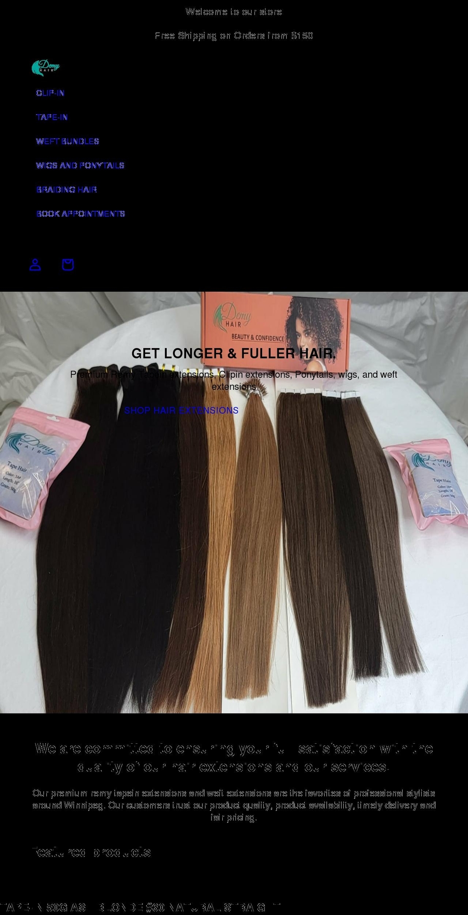 demyhair.com shopify website screenshot