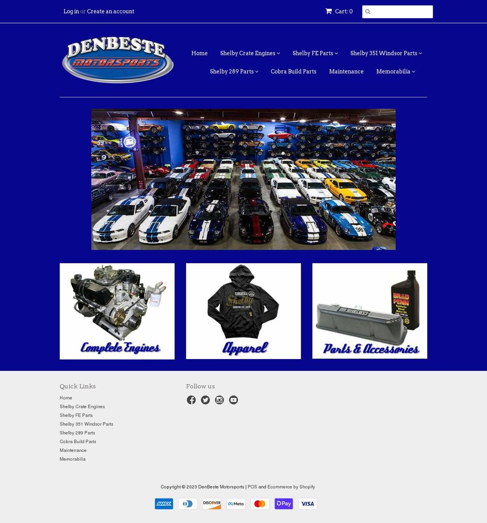 denbeste-motorsports.myshopify.com shopify website screenshot