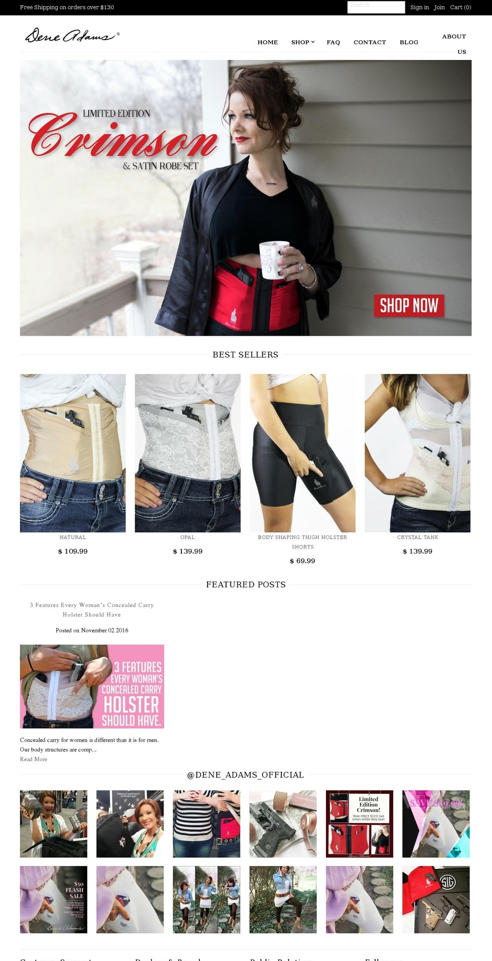 deneadams.com shopify website screenshot