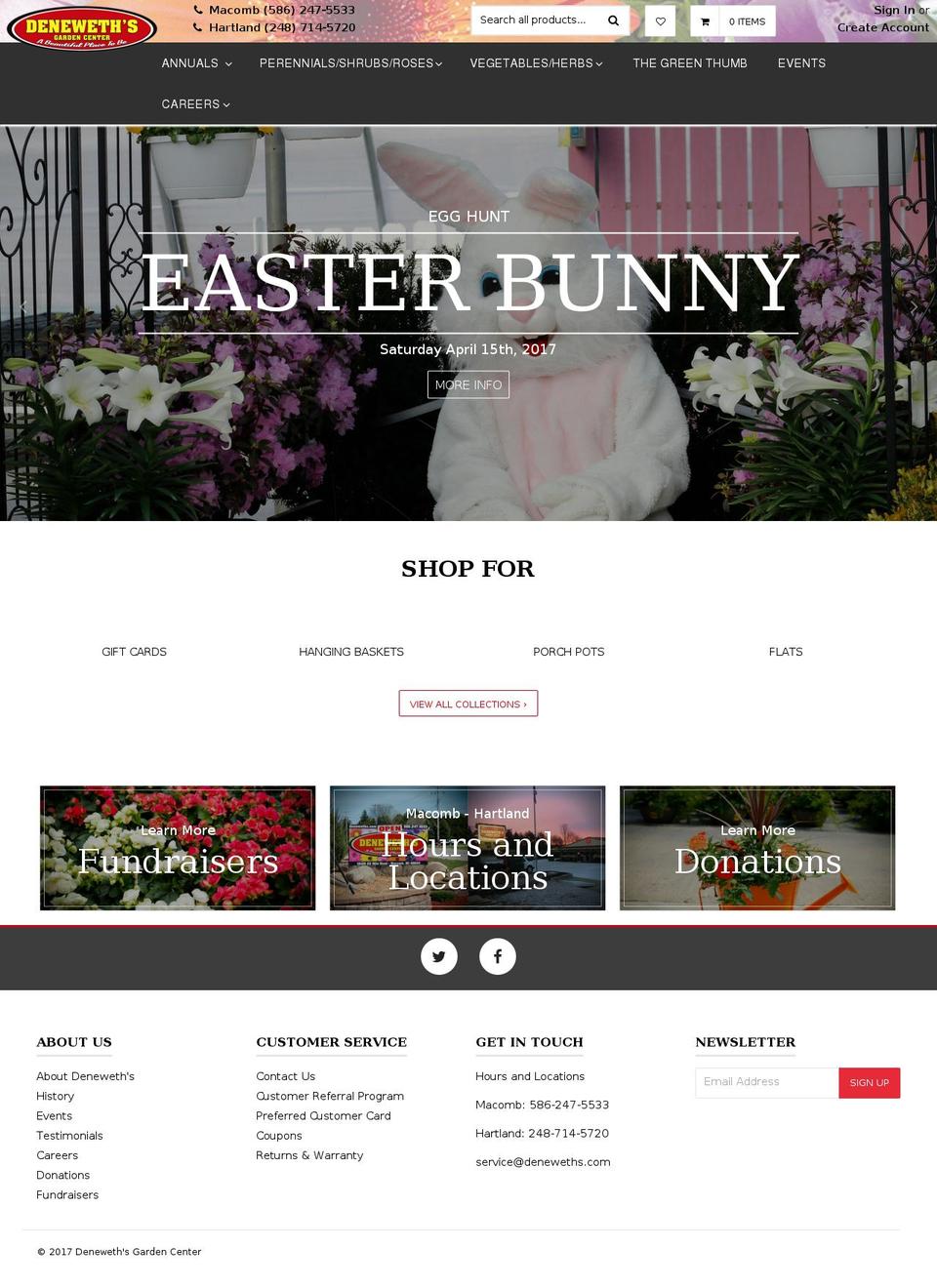deneweths.com shopify website screenshot