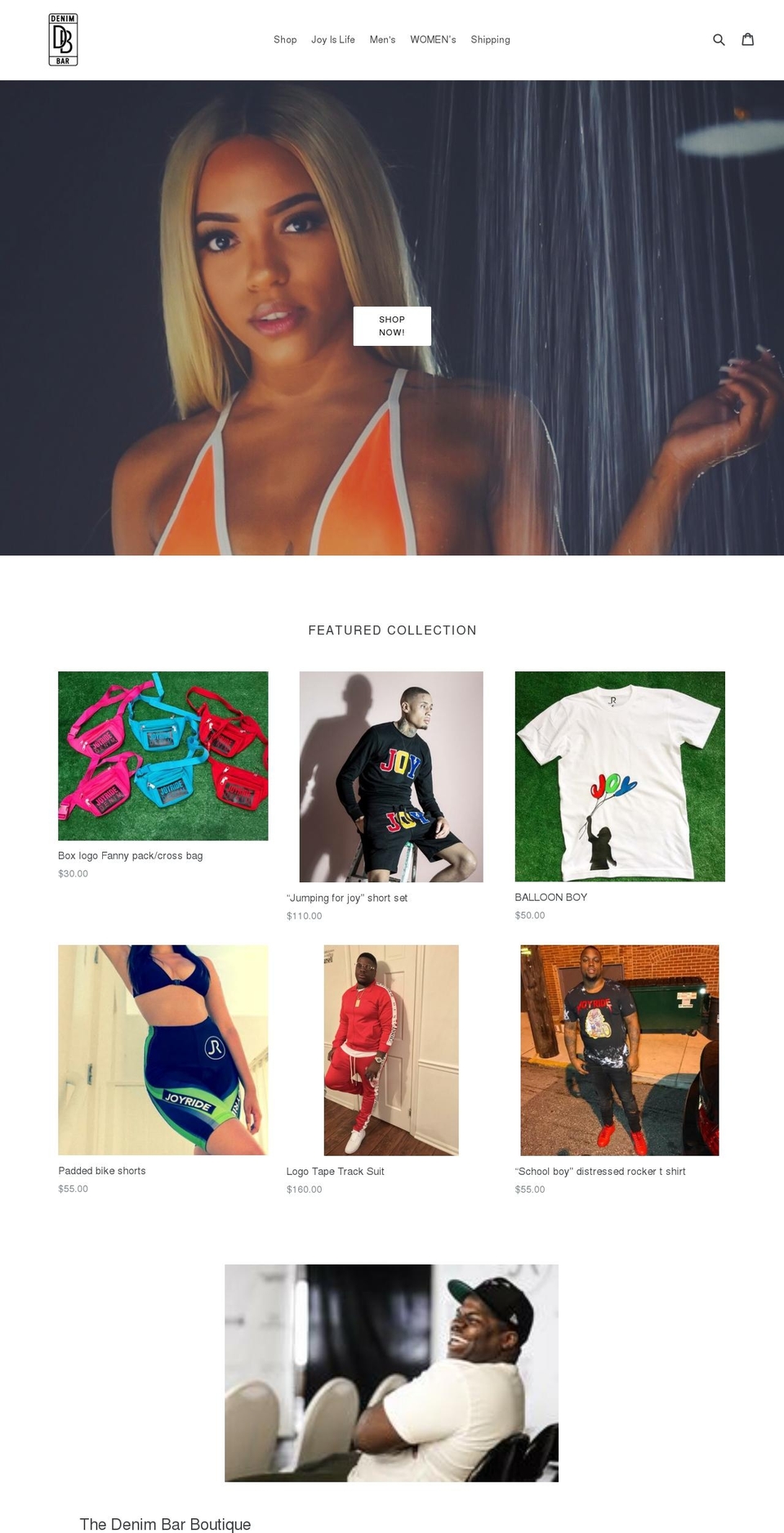 denimbarboutique.com — Shopify storefront screenshot