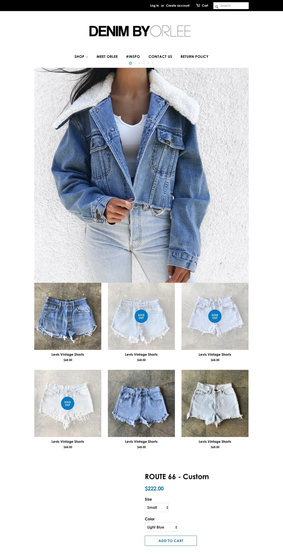denimbyorlee.com shopify website screenshot