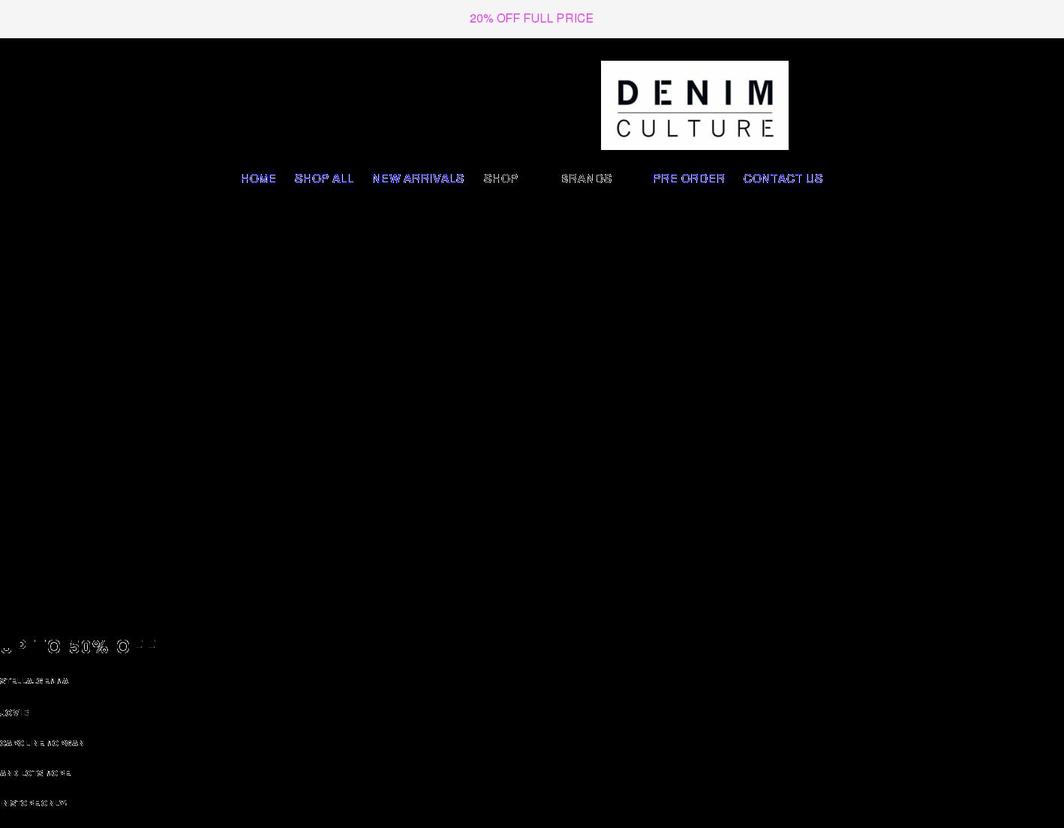 denimculture.com.au shopify website screenshot