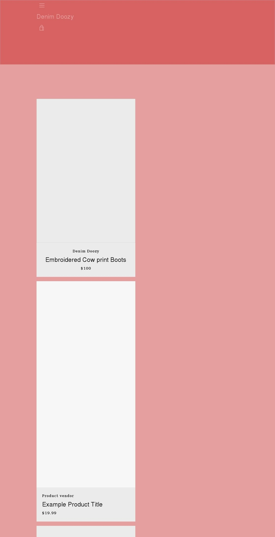 denimdoozy.com shopify website screenshot