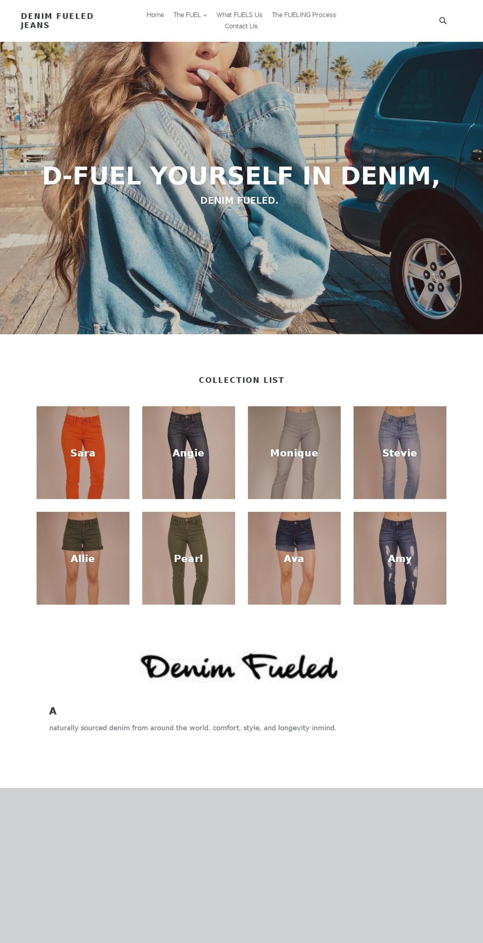 denimfueledjeans.com — Shopify storefront screenshot