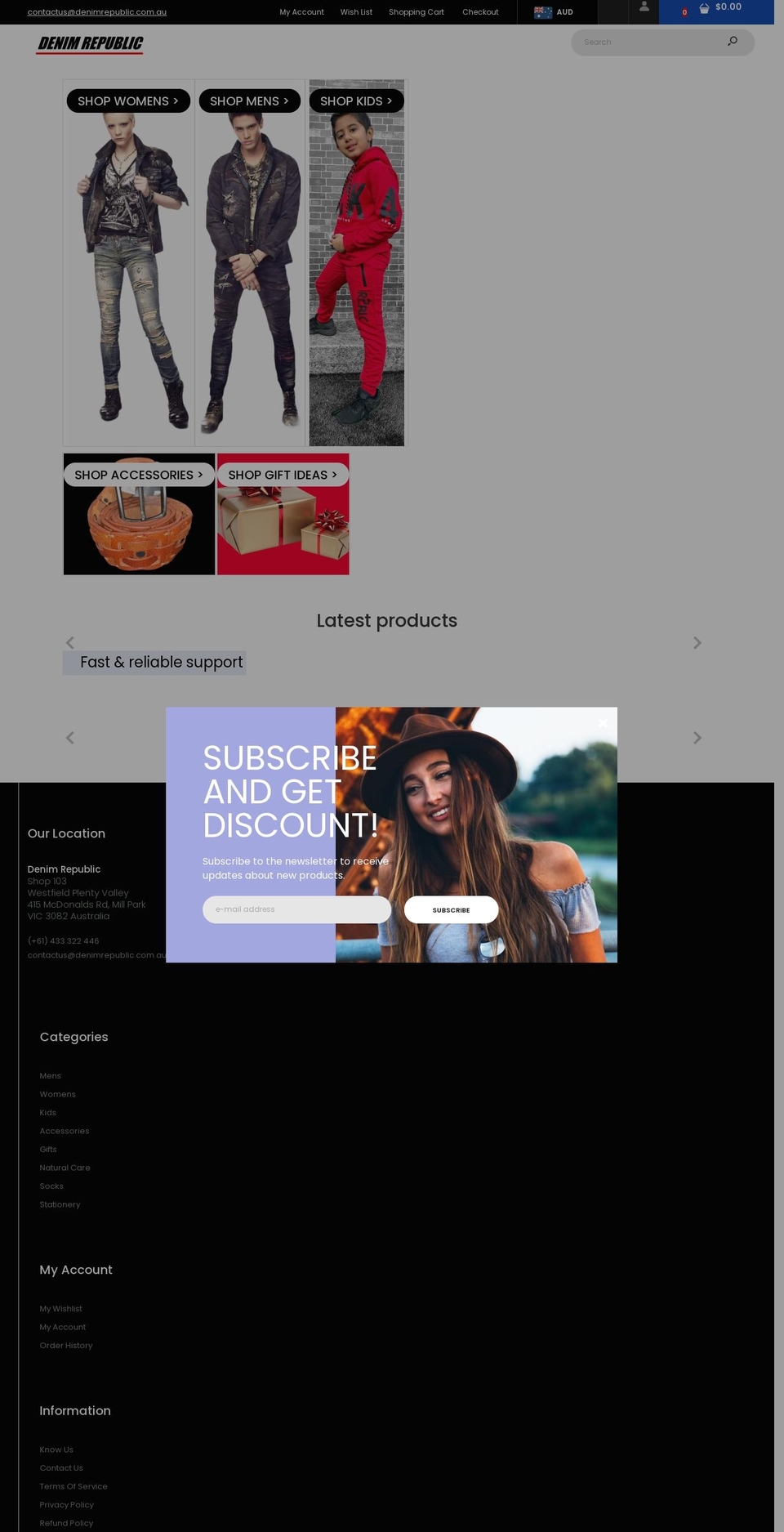 denimrepublic.com.au shopify website screenshot