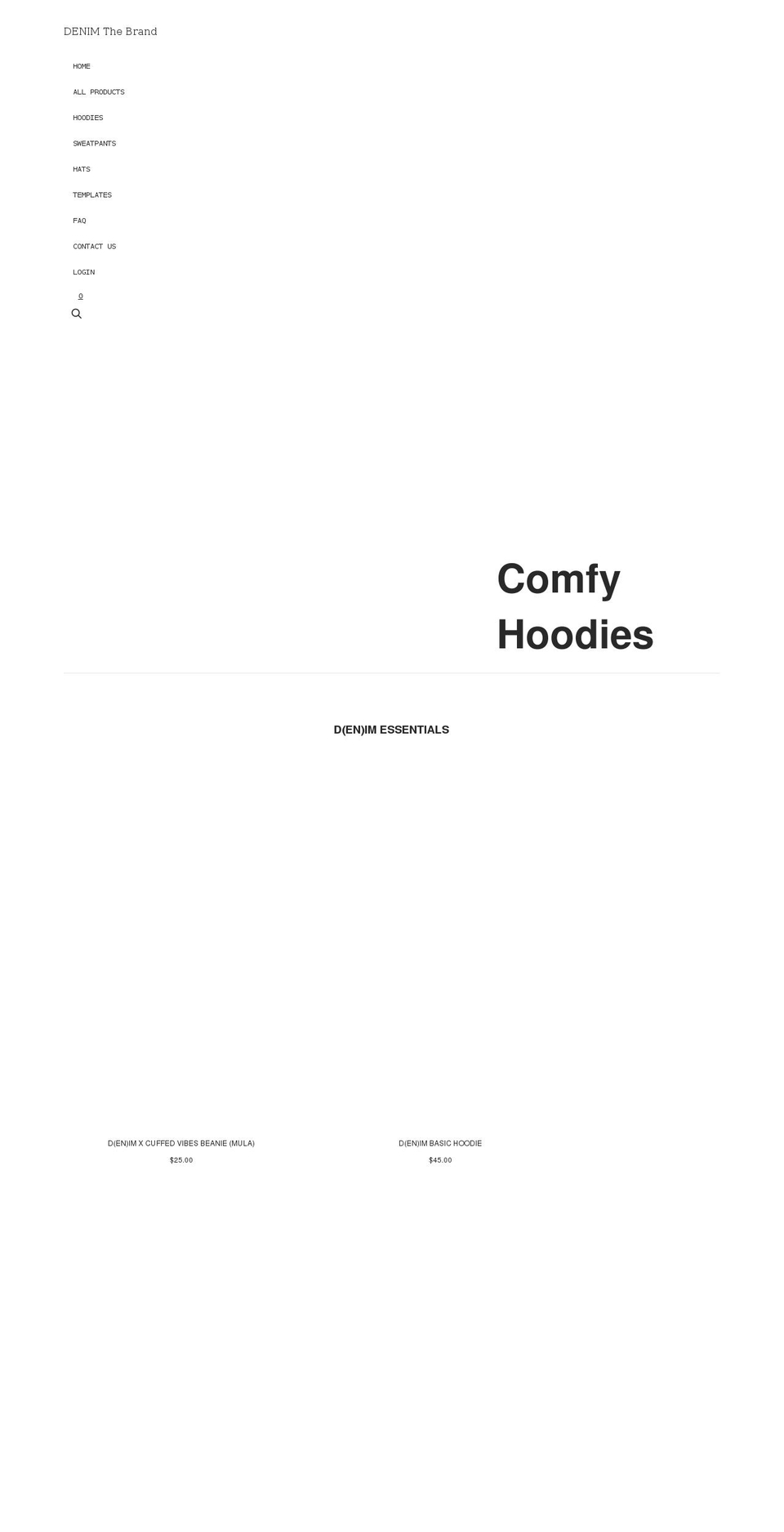 denimthebrand.com shopify website screenshot
