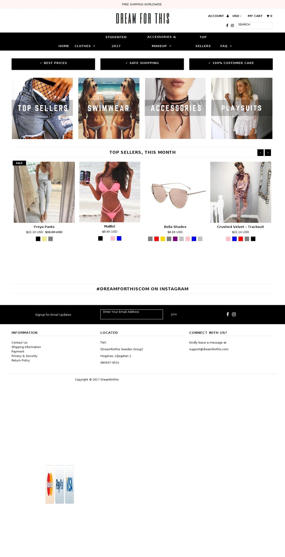 denique.se shopify website screenshot