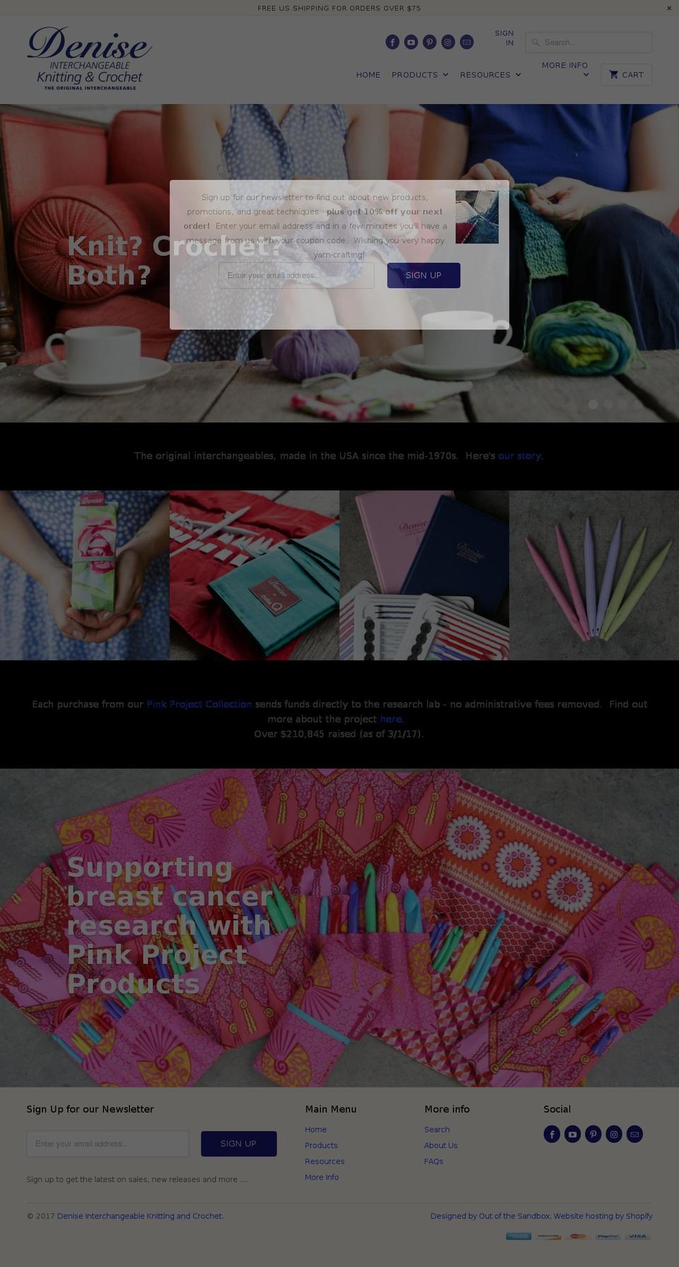 denisecrochet.com shopify website screenshot