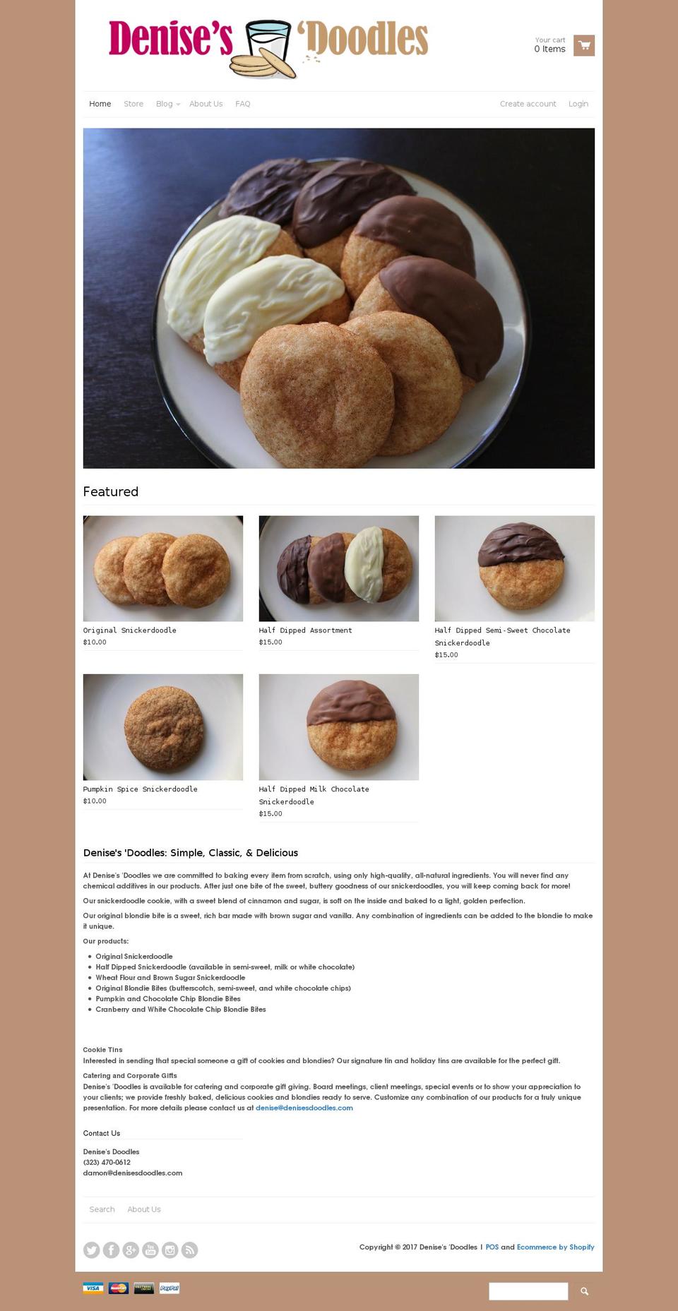 denisesdoodles.com shopify website screenshot