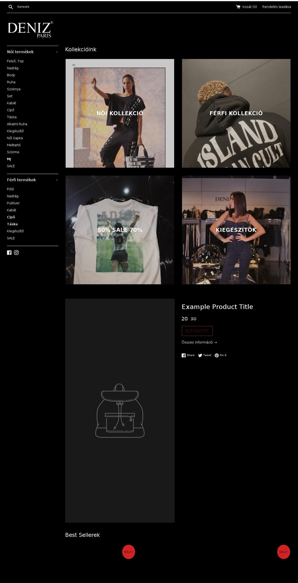 denizparis.com shopify website screenshot