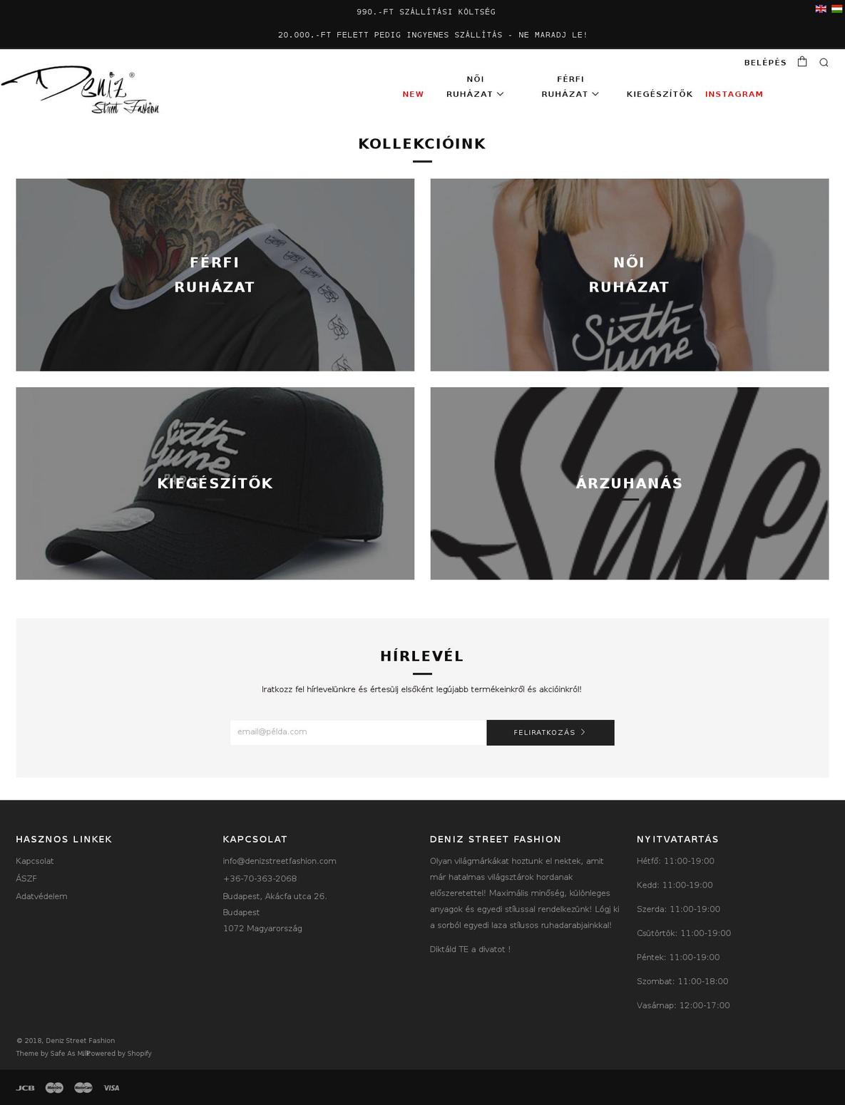 denizstreetfashion.com — Shopify storefront screenshot