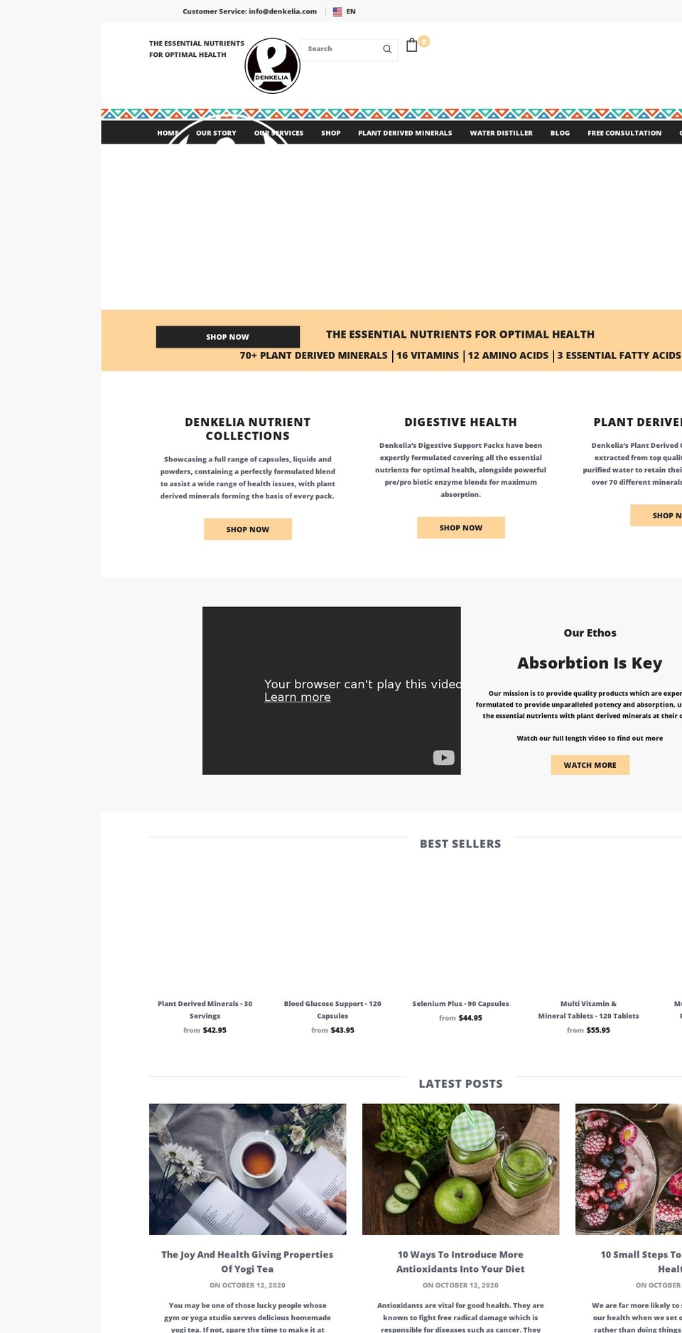 denkelia.com shopify website screenshot