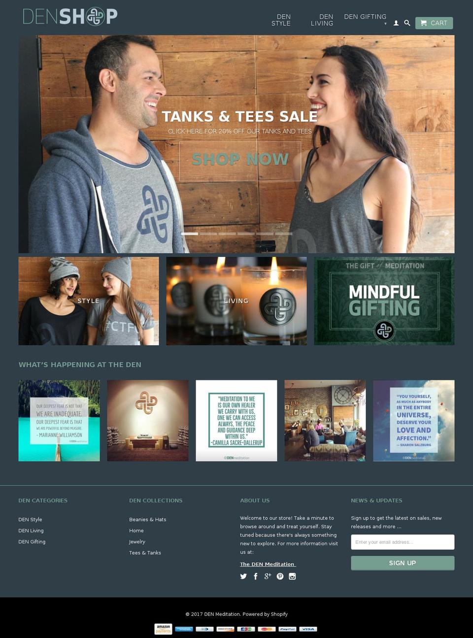 denmeditationshop.com shopify website screenshot