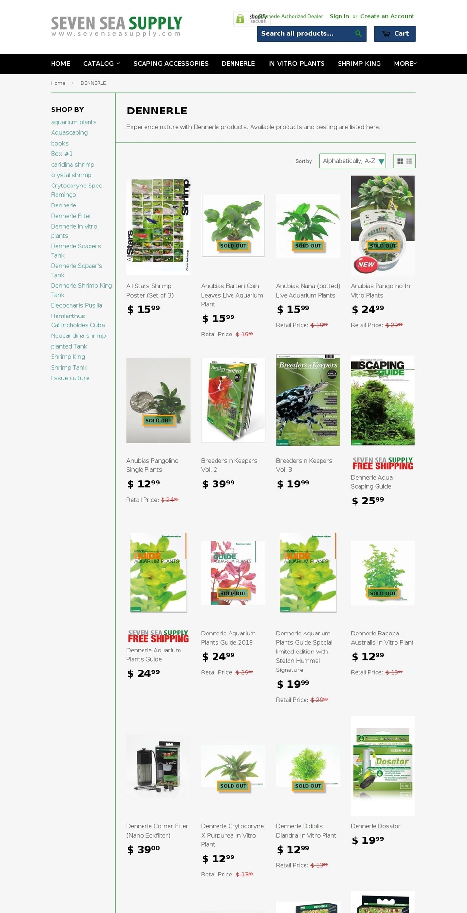 dennerleus.com — Shopify storefront screenshot
