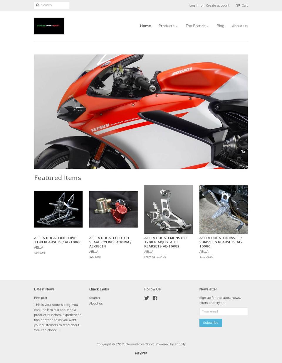 dennispowersport.com shopify website screenshot