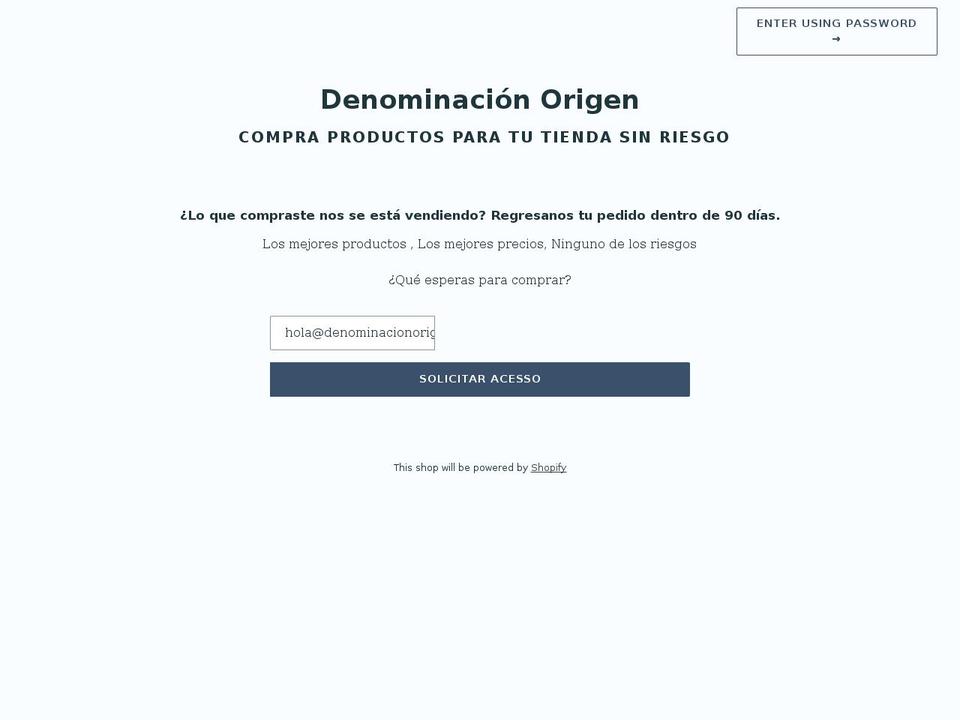 denominacionorigen.com shopify website screenshot