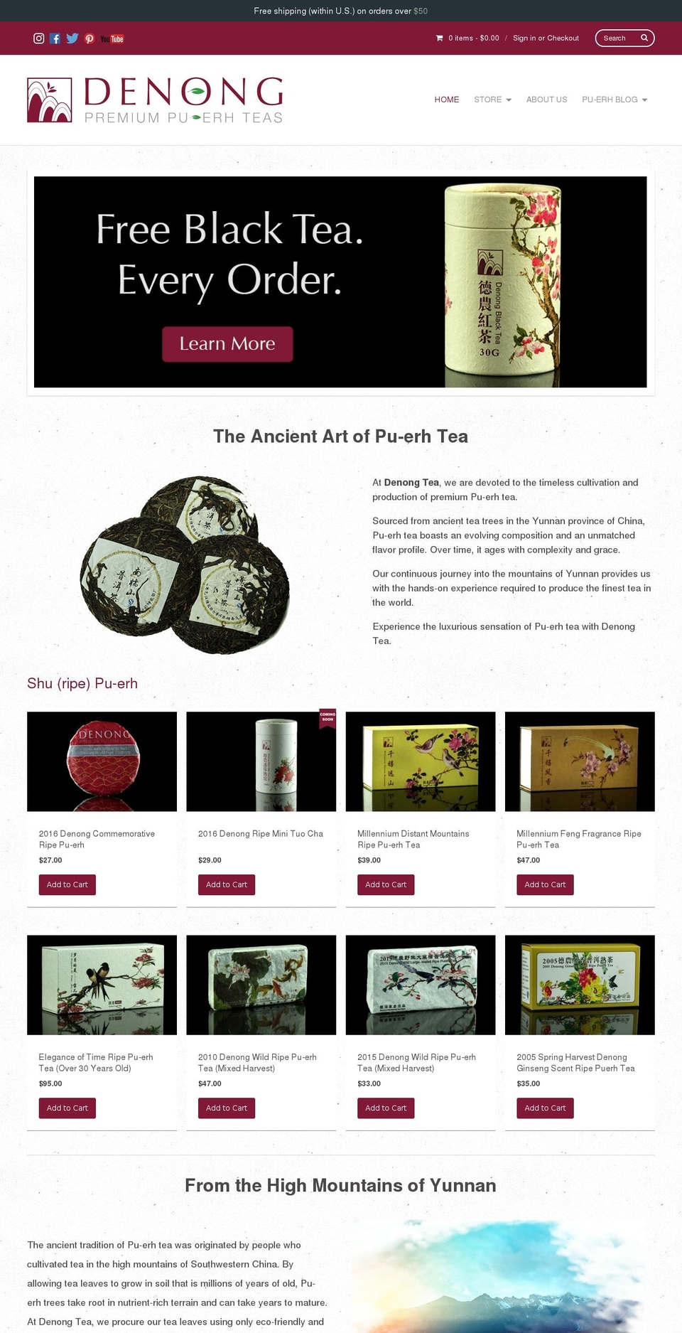 denongtea.com shopify website screenshot