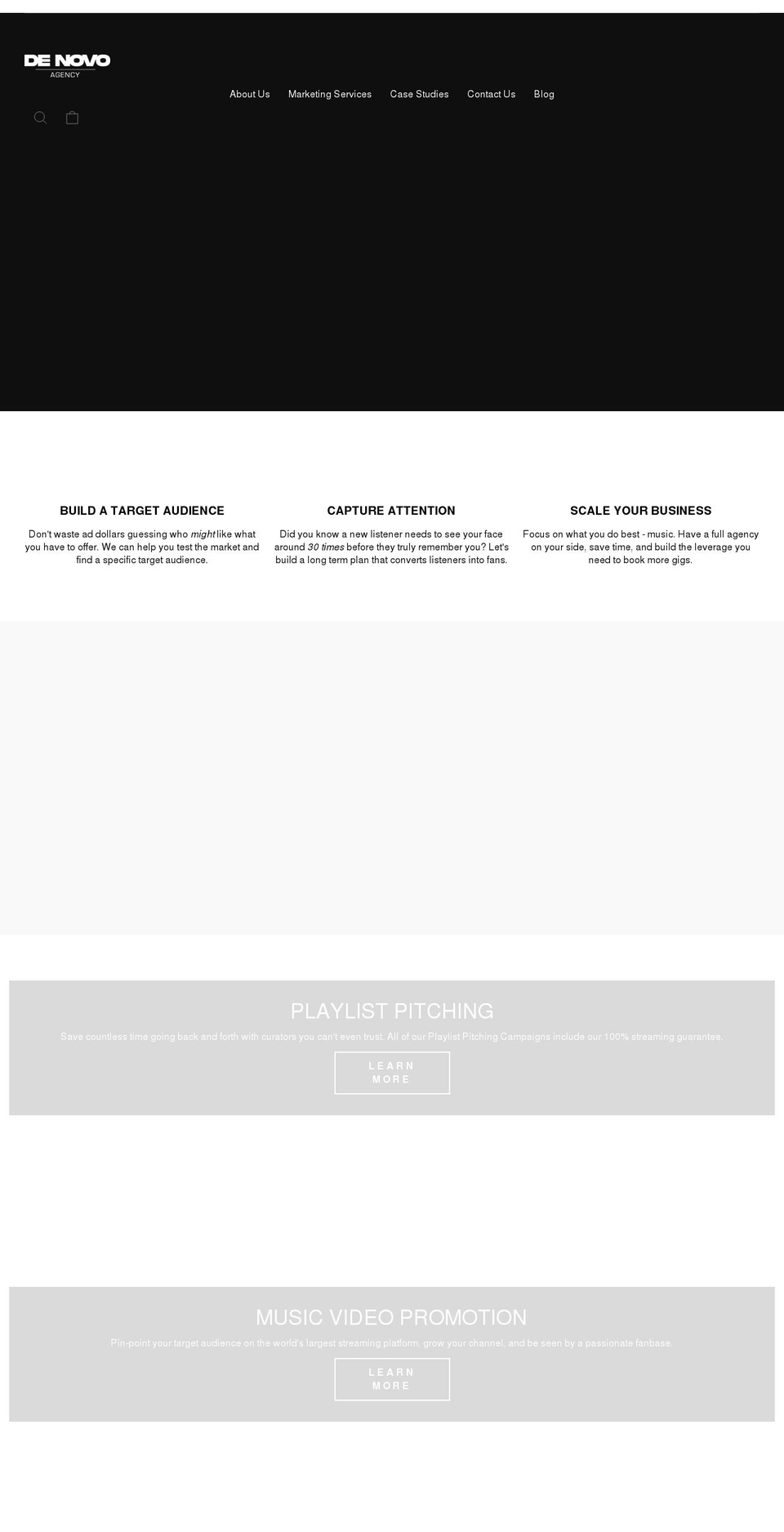 denovoagency.com shopify website screenshot