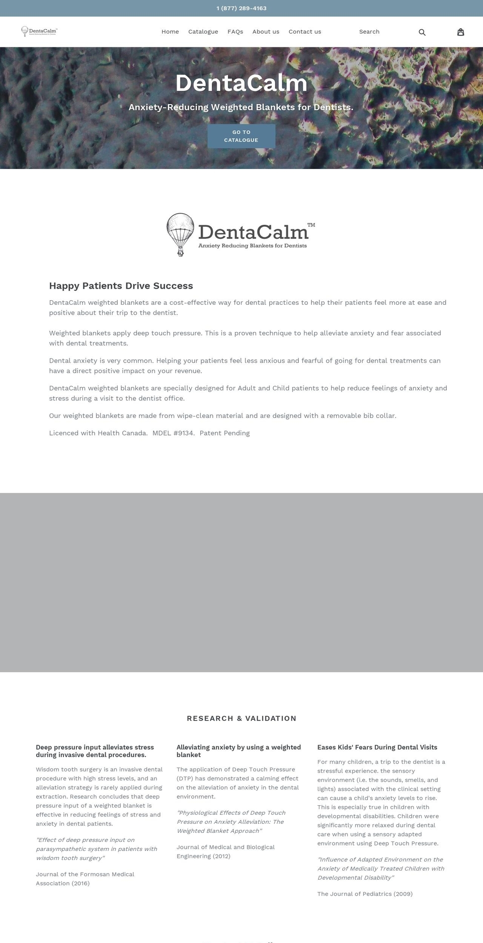 dentacalm.com shopify website screenshot