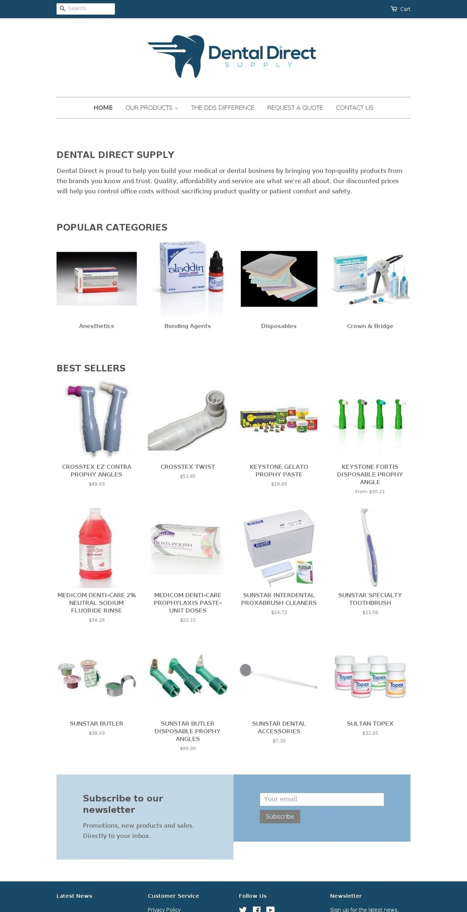 dentaldirectsupply.com — Shopify storefront screenshot