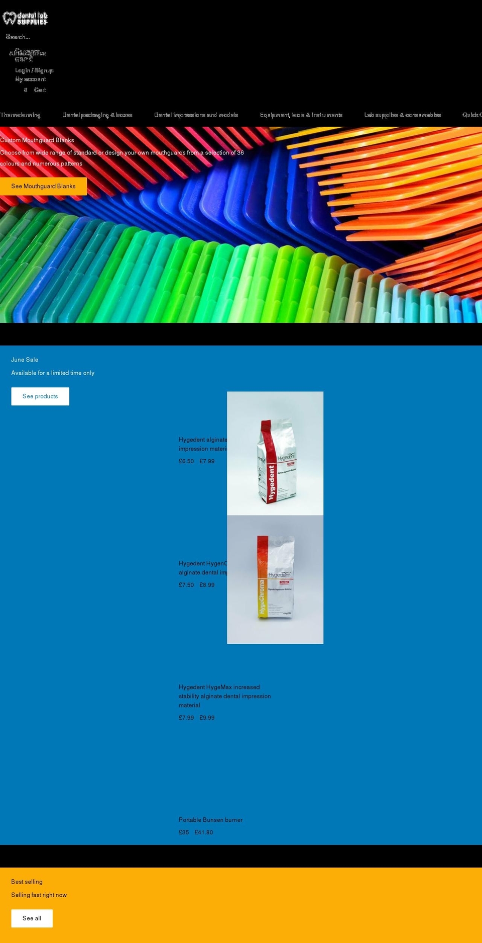 dentallabsupplies.co.uk shopify website screenshot