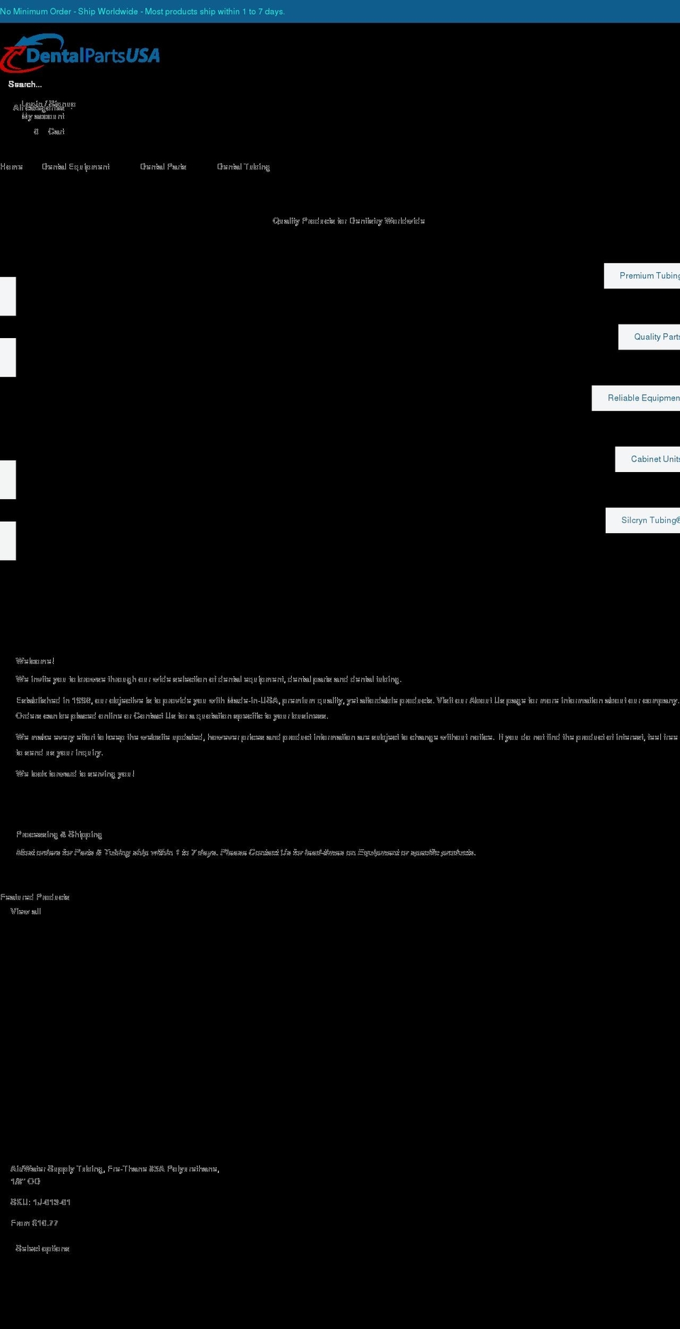 dentalpartsusa.com shopify website screenshot