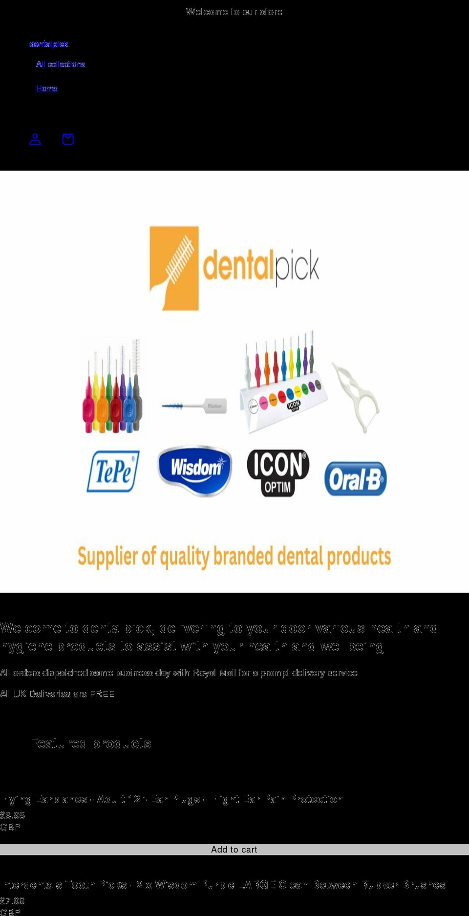 dentalpicks.co.uk shopify website screenshot