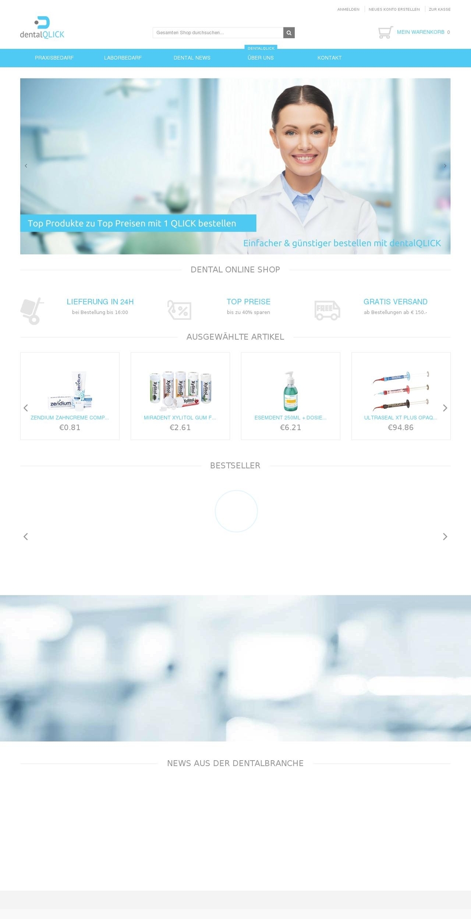 Dentalqlick Shopify theme site example dentalqlick.com