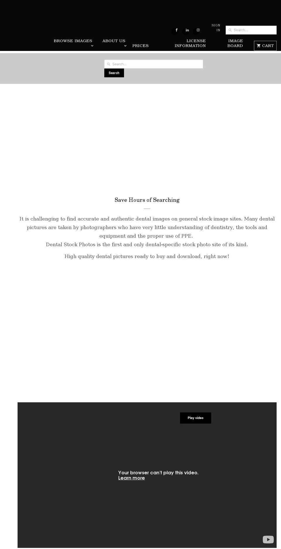 dentalstockphotos.com shopify website screenshot