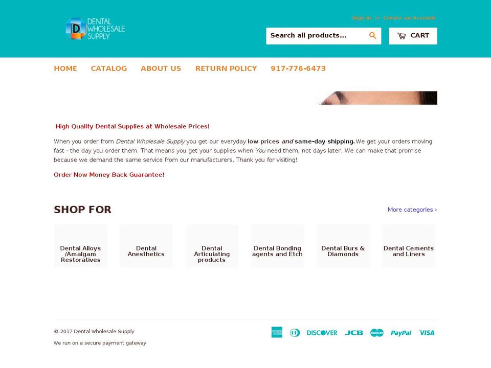 dentalwholesalesupply.com shopify website screenshot