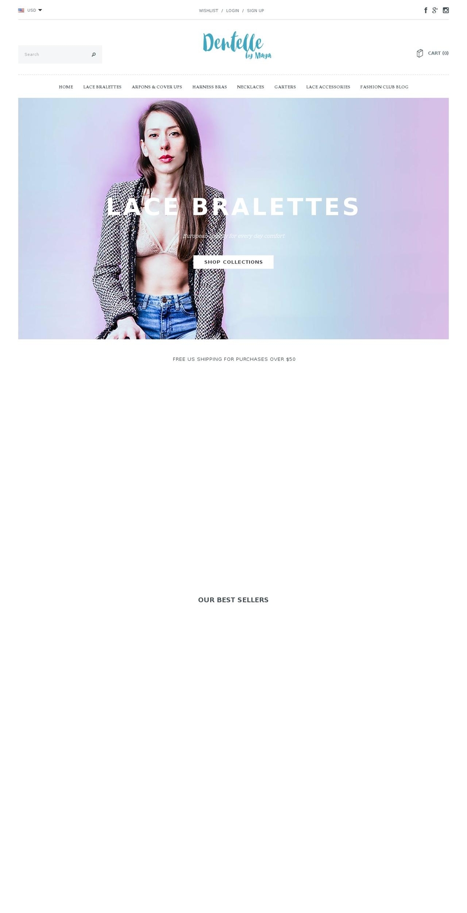dentellebymaya.com shopify website screenshot