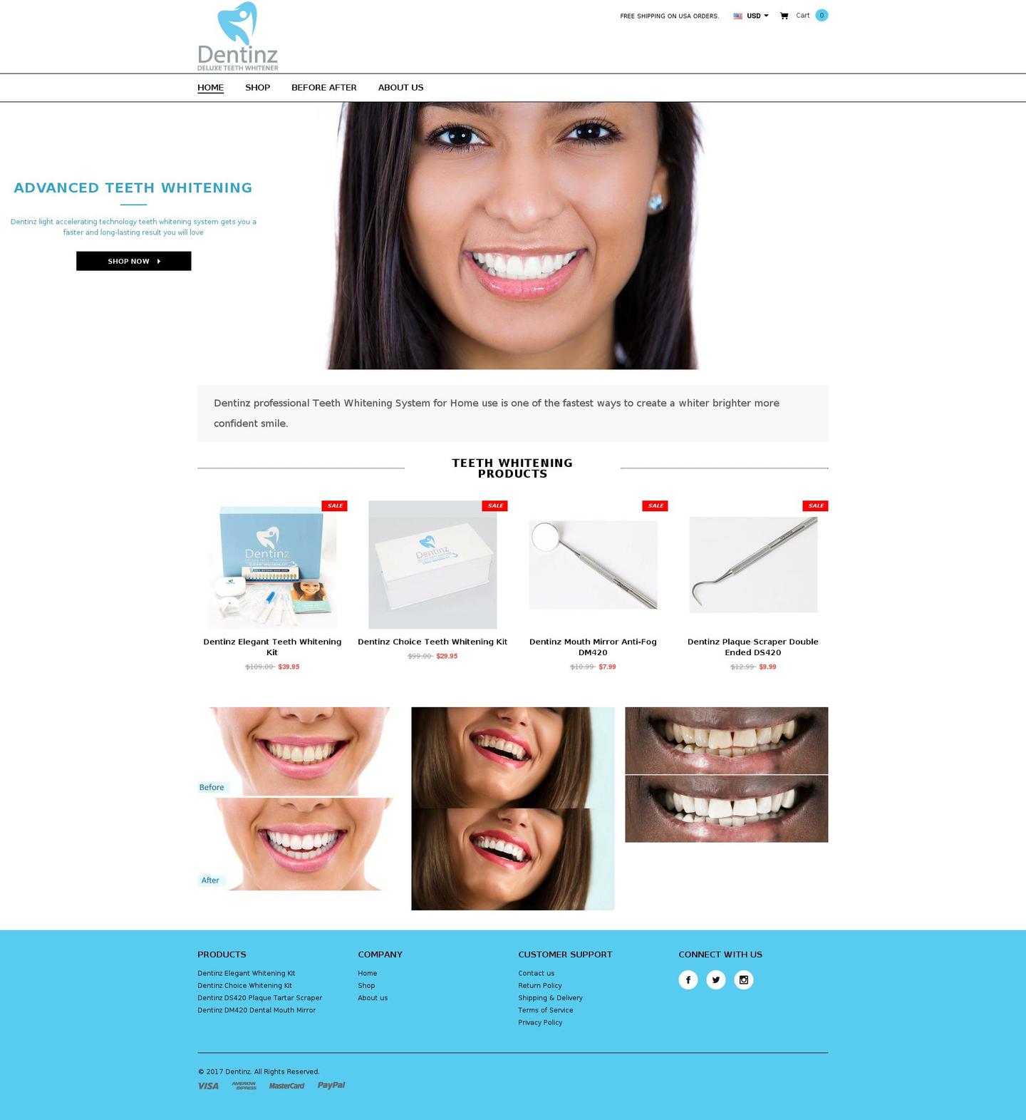 dentinz.com shopify website screenshot