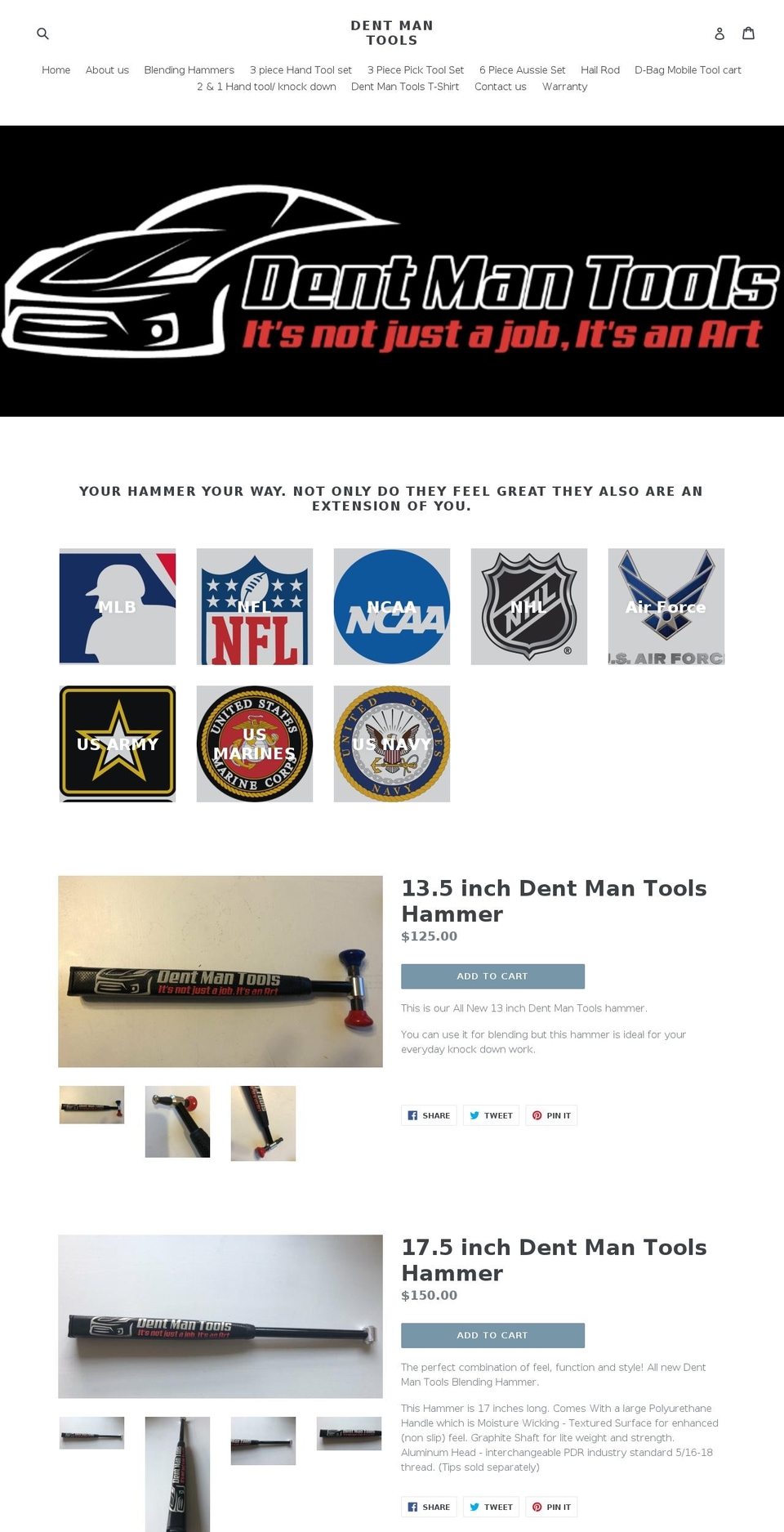 dentmantools.com — Shopify storefront screenshot