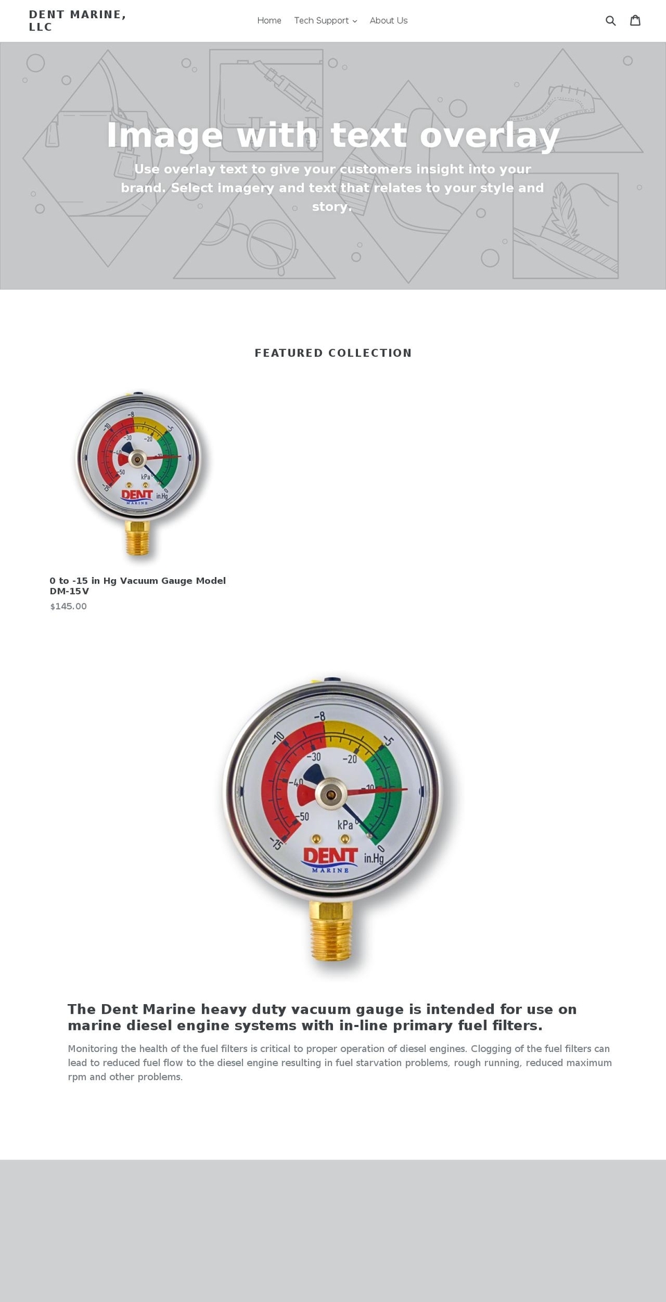 dentmarine.com shopify website screenshot