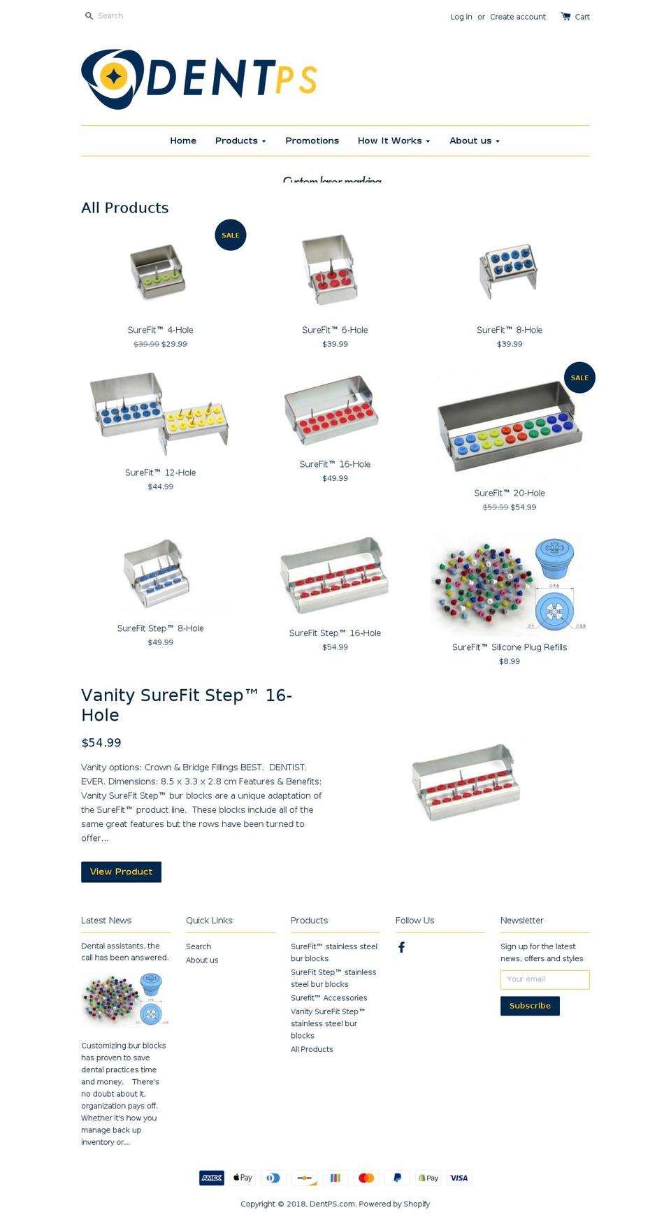 dentps.com shopify website screenshot