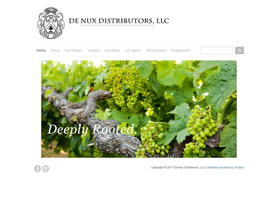 denuxdistributors.com shopify website screenshot