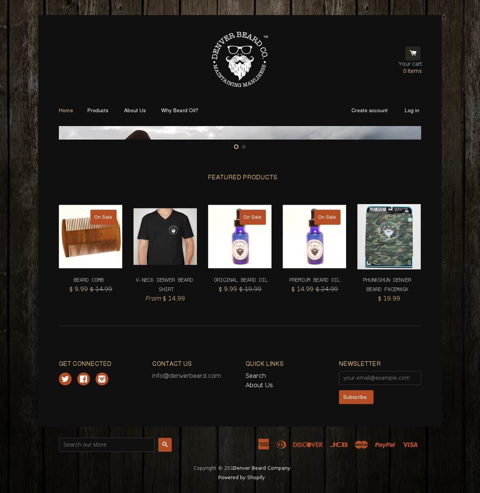 denverbeard.com shopify website screenshot