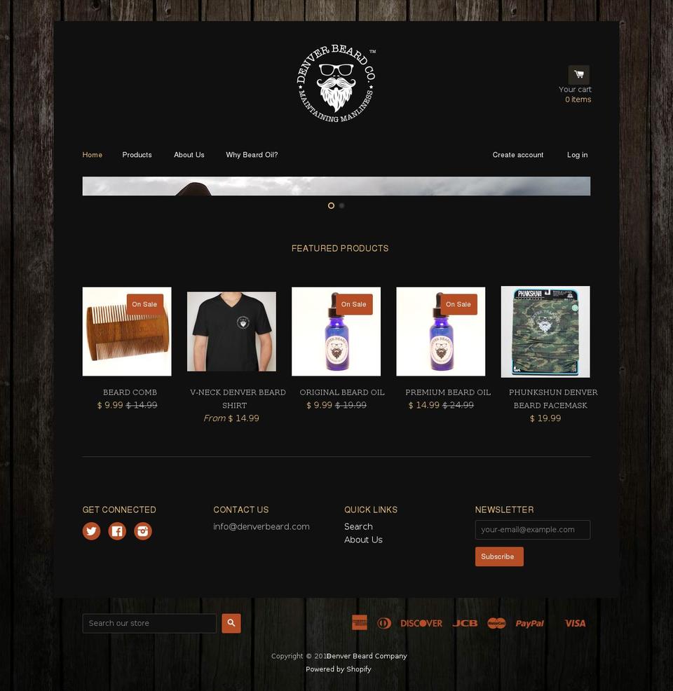 denverbeardco.com — Shopify storefront screenshot