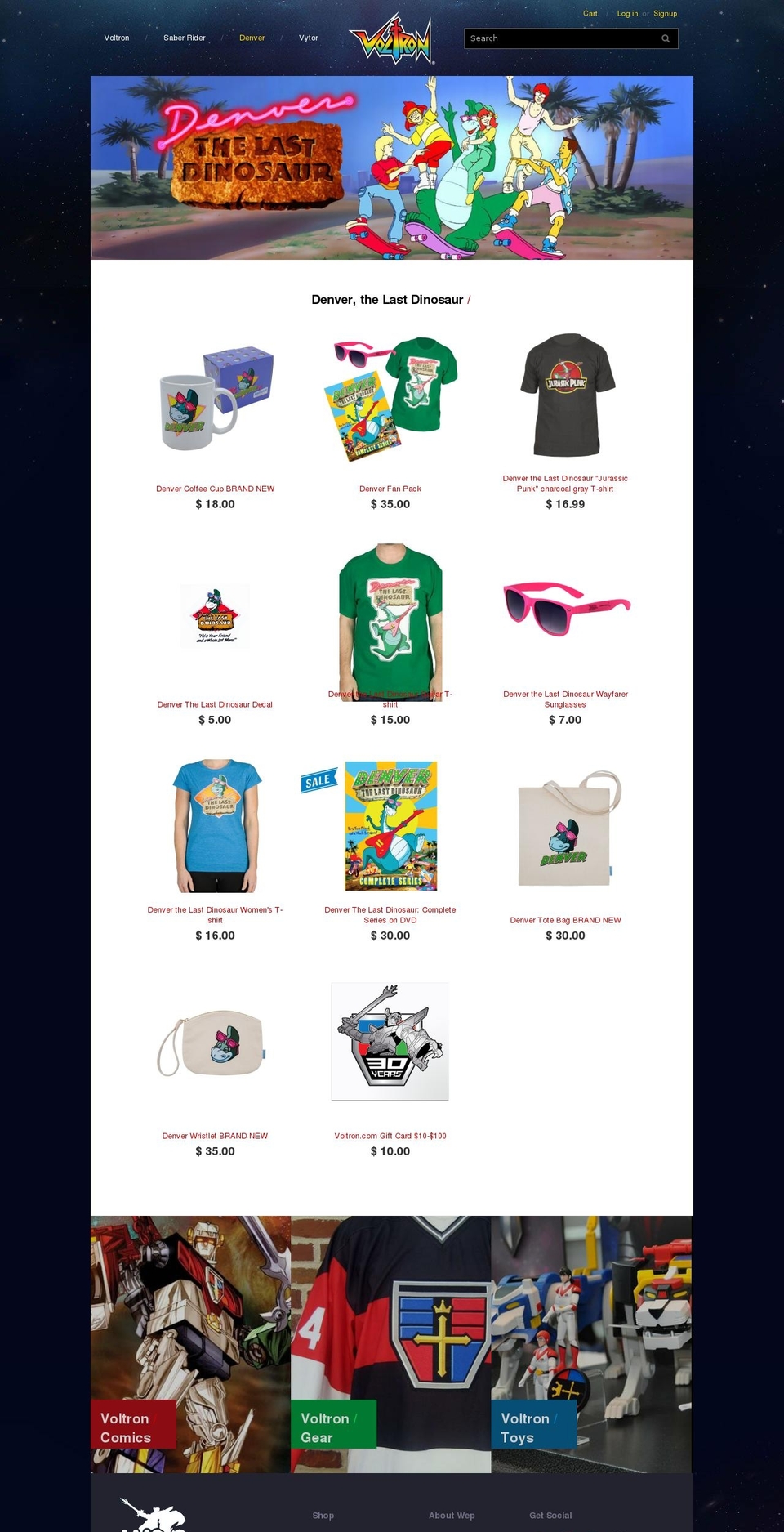 denverthedinosaur.com — Shopify storefront screenshot