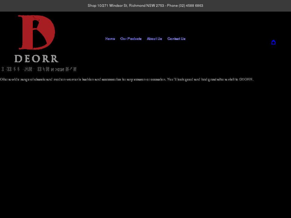 deorr.com.au shopify website screenshot