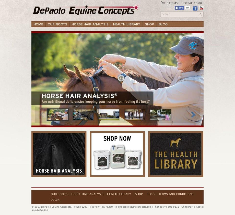 Clearflex Shopify theme site example depaoloequine.com