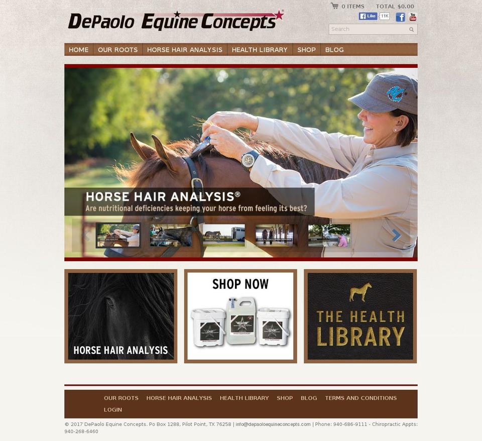 depaoloequineconcepts.com shopify website screenshot