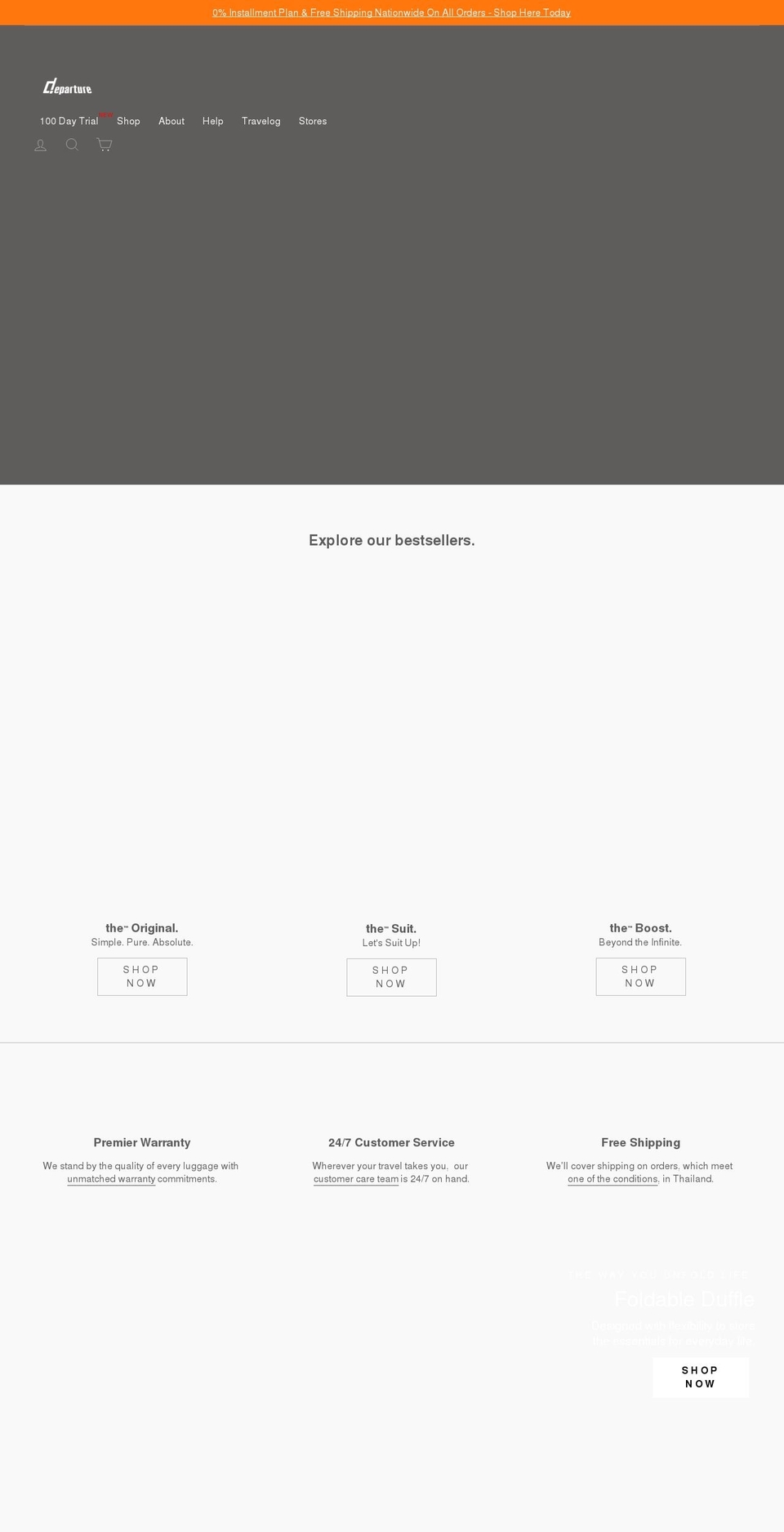 departure.co.th shopify website screenshot