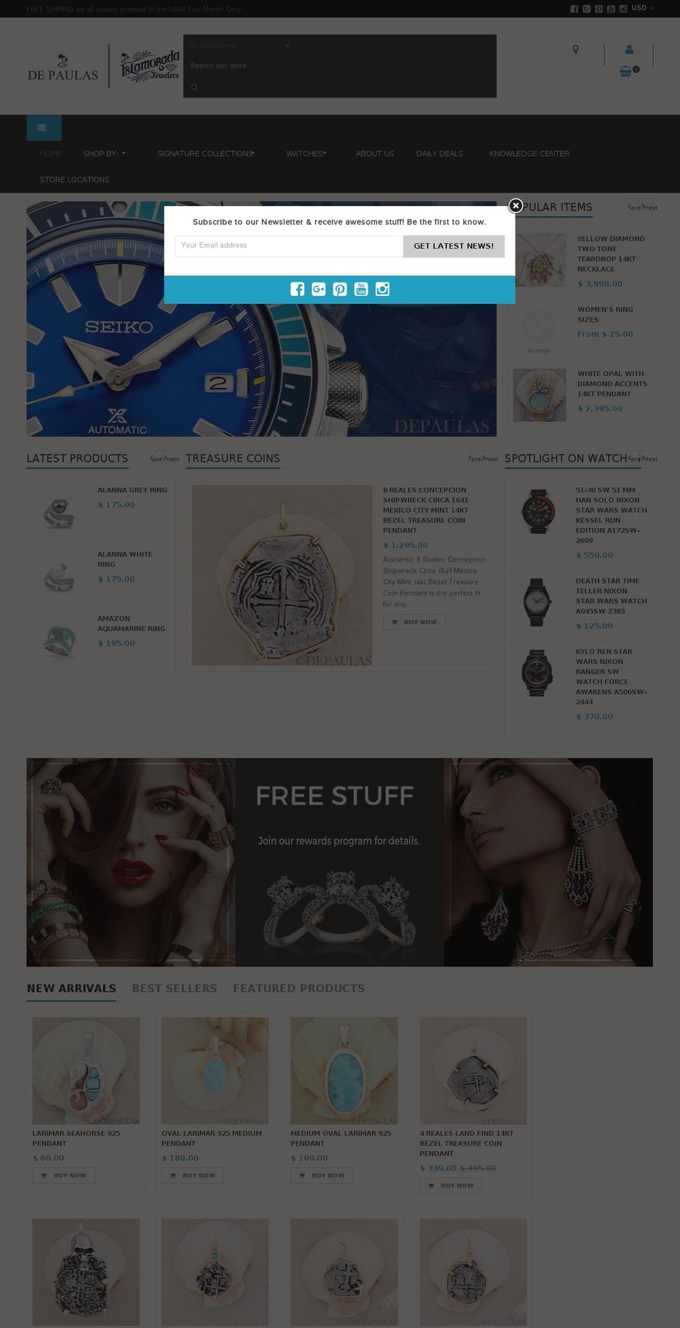 Seiko Shopify theme site example depaulas.com