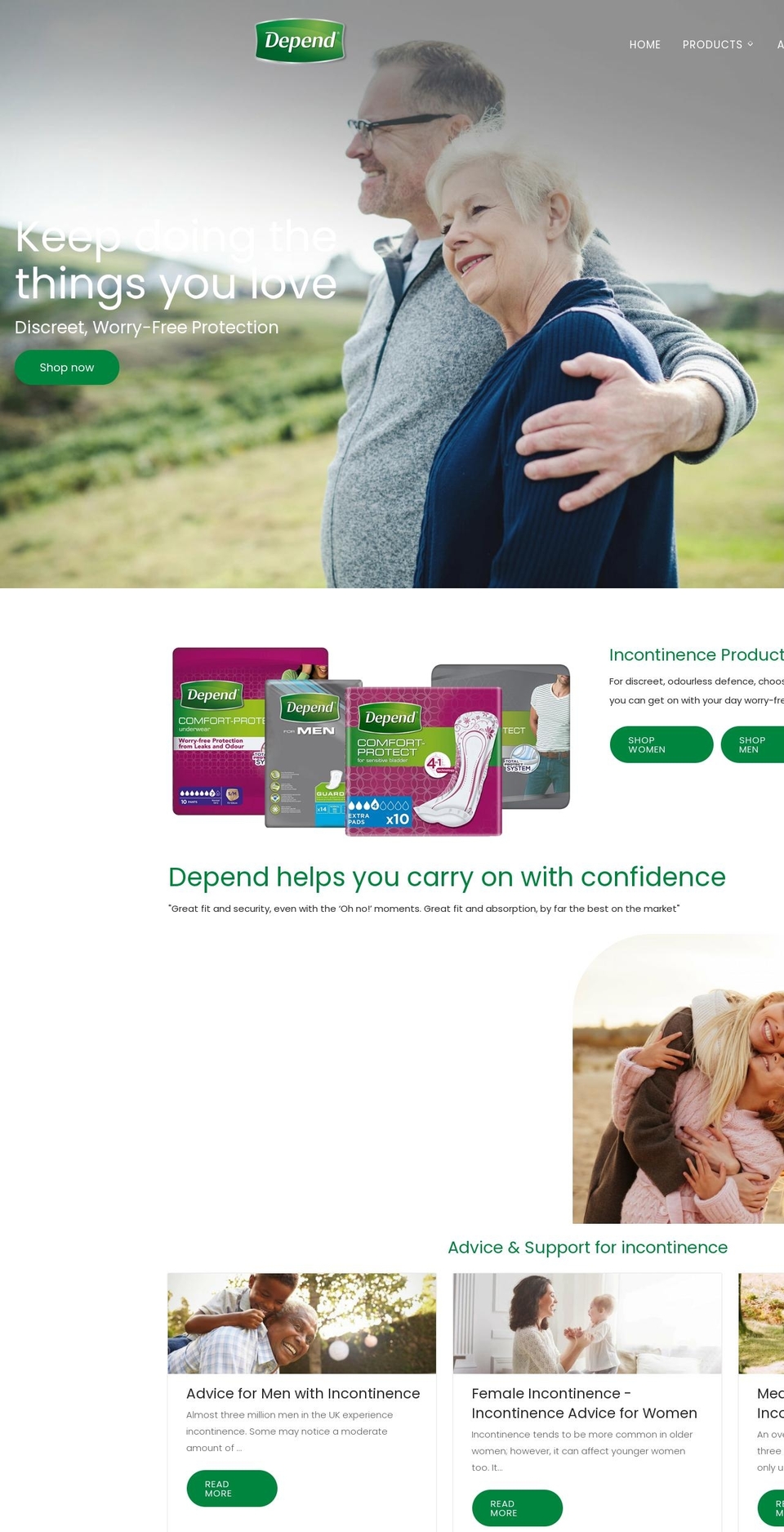 depend.co.uk shopify website screenshot