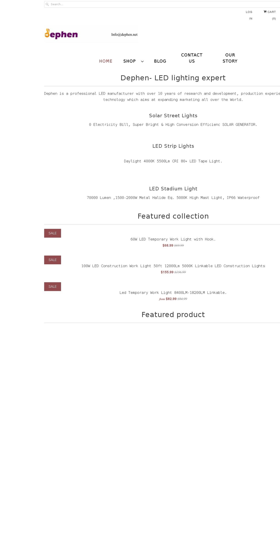 dephen.net shopify website screenshot