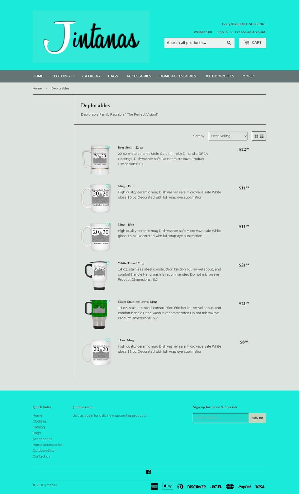 deplorablefamilyreunion.com — Shopify storefront screenshot