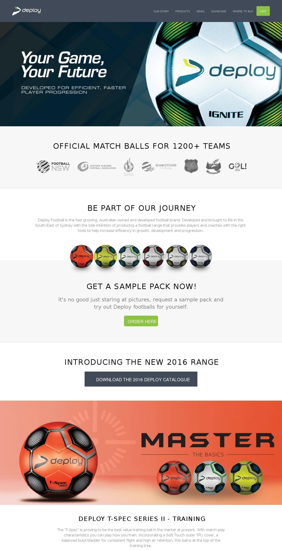 deployfootball.com shopify website screenshot
